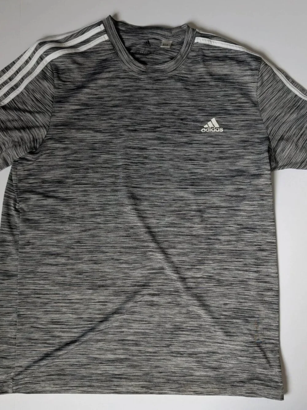 adidas Climalite Space Dye 3-Stripe Workout T-Shirt Large
